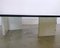 Tavolino da caffè regolabile con ripiano in marmo bianco di Carrara e ripiano in vetro smussato di Massimo e Lella Vignelli per UP & UP, anni '80, Immagine 4