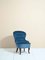 Scandinavian Blue Velvet Lounge Chair, 1950s 2