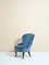 Fauteuil Scandinave en Velours Bleu, 1950s 1