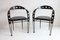 Postmodern Black Metal Armchairs, 1980s, Set of 3 26