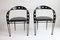 Postmodern Black Metal Armchairs, 1980s, Set of 3 4