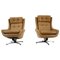 Scandinavian Adjustable Leather Lounge Chairs from Peem, 1970s, Finland, Set of 2 1