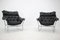 Leather and Chrome Armchairs by Ingmar Relling for Westnofa, 1970s, Set of 2 3