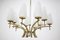 Pair of Mid-century Large Brass Chandeliers, 1960, Set of 2 2