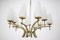 Pair of Mid-century Large Brass Chandeliers, 1960, Set of 2, Image 2