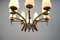 Pair of Mid-century Large Brass Chandeliers, 1960, Set of 2 4