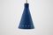 Lampade a sospensione in metallo blu, anni '70, set di 2, Immagine 2