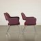Armchairs in Foam Leatherette and Chromed Metal, Italy, 1950s, Set of 2 3