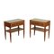 Stained Beech and Mahogany Veneer Bedside Tables, Italy, 1950s, Set of 2 1