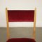 Beech and Velvet Chairs, Italy, 1950s, Set of 2, Image 4
