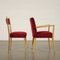 Beech and Velvet Chairs, Italy, 1950s, Set of 2, Image 3