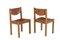 Chairs in Elm and Straw by Maison Regain, 1960s, Set of 6 4