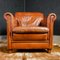 Vintage Cognac Brown Leather Armchair 1