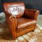 Fauteuil Vintage en Cuir Marron Cognac 2