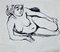 Leo Guida, Female Nude, Original Marker Pen Drawing, 1970s 1