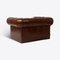 Poltrona Chesterfield in pelle marrone, Immagine 3