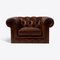 Brown Leather Chesterfield Armchair, Image 1