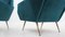 Fauteuils Mid-Century en Velours Turquoise, Italie, 1950s, Set de 2 4