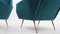 Mid-Century Italian Turquoise Velvet Armchairs, 1950s, Set of 2, Image 4