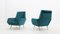 Fauteuils Mid-Century en Velours Turquoise, Italie, 1950s, Set de 2 8