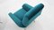 Mid-Century Italian Turquoise Velvet Armchairs, 1950s, Set of 2, Image 7