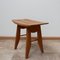 Mid-Century French Oak Stool by Guillerme et Chambron 1