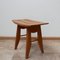 Mid-Century French Oak Stool by Guillerme et Chambron, Image 1