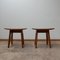 Mid-Century French Oak Stool by Guillerme et Chambron 6