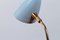 Arteluce Style Brass and Baby Blue Tripod Table Lamp, 1950s 3