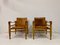 Danish Oak & Leather Safari Chairs, 1970s, Set of 2 10