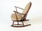 Rocking Chair avec une Fleur de Lys Sculptée sur le Dossier par Ercol 3