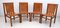 Italian Leather Dining Chairs by Ilmari Tapiovaara for La Permanente Mobili Cantù, 1950s, Set of 4 1