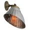 Industrielle Mid-Century Wandlampe aus Silberglas, Messing & Gusseisen von Helioray 2