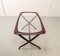Italian Side Table with Wooden Scissor Frame & Glass Top, 1950s, Image 7