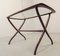 Italian Side Table with Wooden Scissor Frame & Glass Top, 1950s, Image 5