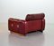 Cubic Chesterfield Style Capped Burgundy Leather Lounge / Club Chair, 1970s 6