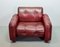 Cubic Chesterfield Style Capped Burgundy Leather Lounge / Club Chair, 1970s 4