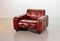Cubic Chesterfield Style Capped Burgundy Leather Lounge / Club Chair, 1970s 1