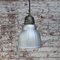 Industrial Mercury Glass & Brass Pendant Lamp, 1940s 5