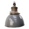 Mid-Century Industrial Gray Enamel & Cast Iron Pendant Lamp from Industria Rotterdam 1