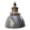 Mid-Century Industrial Gray Enamel & Cast Iron Pendant Lamp from Industria Rotterdam, Image 1