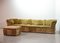 German Moss Green Nubuck Leather Patchwork Sofa Modules & Ottoman from Laauser, 1970s, Set of 5 1