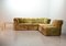 German Moss Green Nubuck Leather Patchwork Sofa Modules & Ottoman from Laauser, 1970s, Set of 5 25