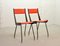 Italian Red Leatherette Dining Chairs by Gianfranco Frattini for R&B, 1950s, Set of 6 1