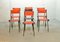 Italienische Rote Kunstleder Esszimmerstühle von Gianfranco Frattini für R & B, 1950er, 6er Set 4