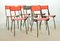 Italian Red Leatherette Dining Chairs by Gianfranco Frattini for R&B, 1950s, Set of 6 3