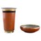 Bowl and Vase in Gold and Orange Crackle Porcelain from Royal Copenhagen 2