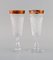Mundgeblasene Gläser aus Kristallglas mit Goldrändern, Frankreich, 1930er, 14er Set 5