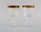 Mundgeblasene Gläser aus Kristallglas mit Goldrändern, Frankreich, 1930er, 14er Set 4