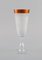 Champagne Glasses in Mouth-Blown Crystal Glass with Gold Edges, France 1930s, Set of 4 2